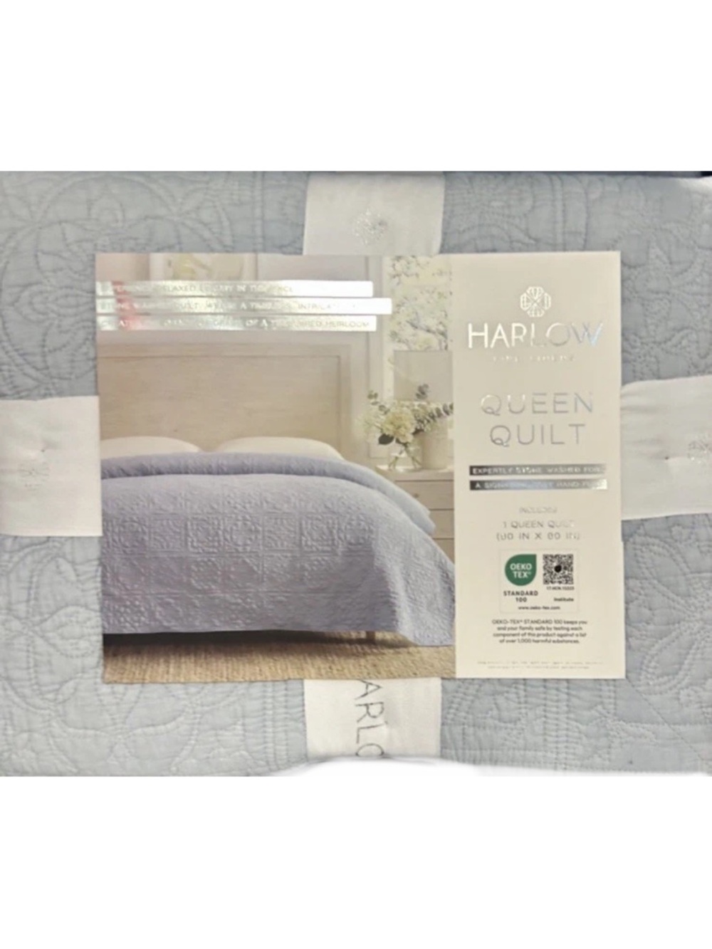 Harlow Gray Queen Stonewashed Quilt 90”x90”